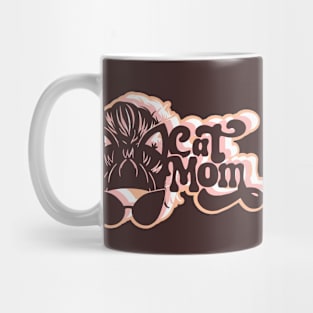 Retro Cool Cat Mom - peach version Mug